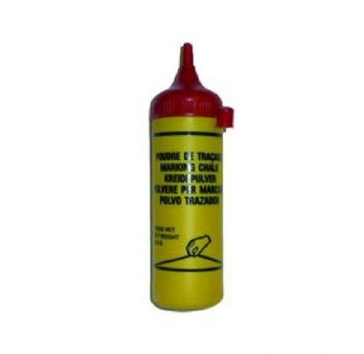 Yellow Maxi Line chalk refill flask with a red top on a white background