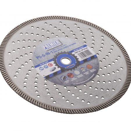 125 x 2.2 x 10 x 22.2mm P5 5in1 perforated diamond blade 125 with blue and grey Premier branded label in the centre