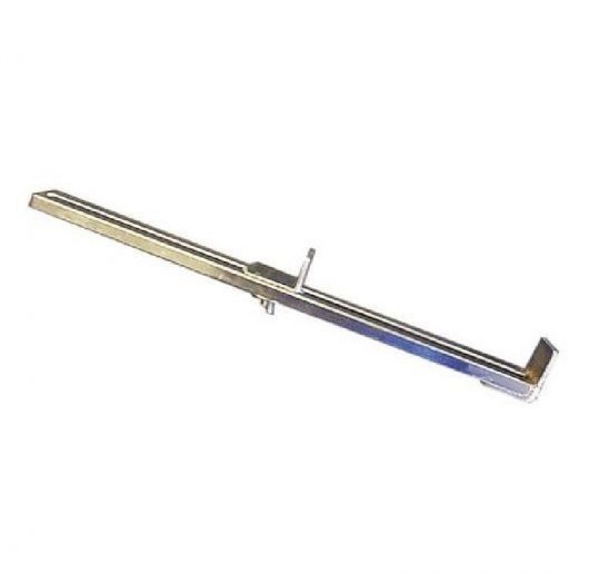Silver metal Roofers batten gauge on a white background