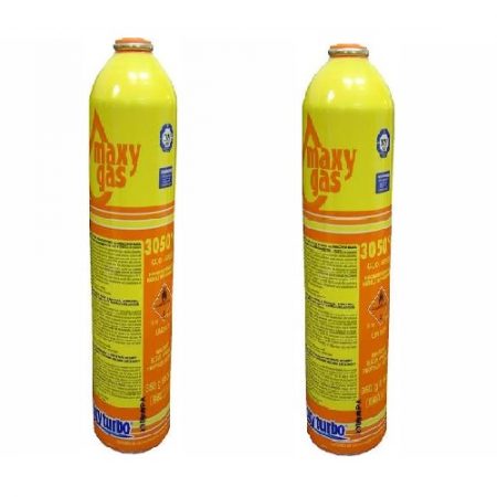 2 spare yellow and orange gas cylinders for the Oxyturbo turbo 90 kit