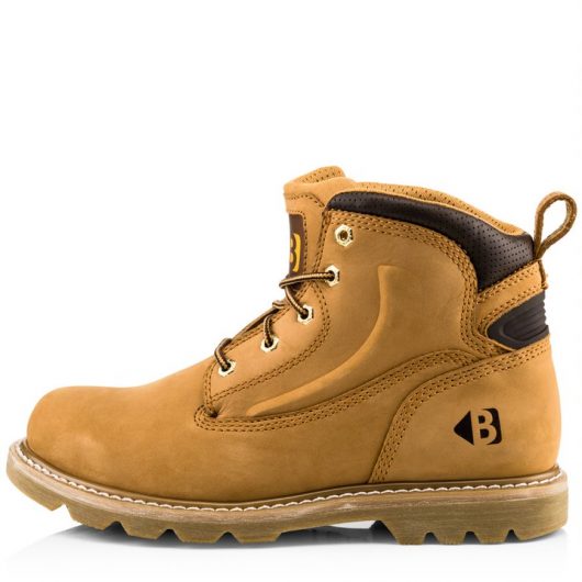 This image shows a side profile of the Buckler B2800 non-safety lace boot with cushioned top