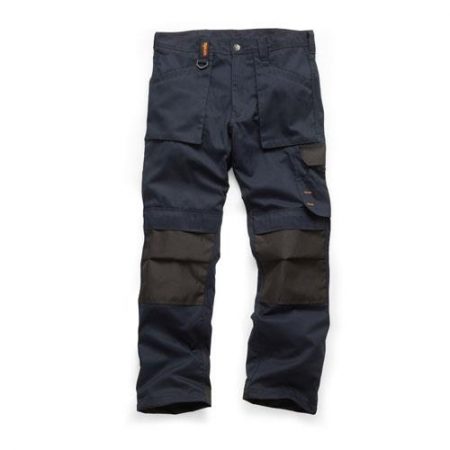 This image shows Scruffs navy worker trouser with, multiple use pockets