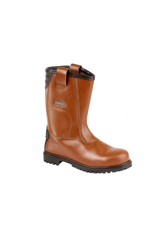 This image shows the Burnley Waxy Redskin Safety Rigger Boot with steel black NITREK sole